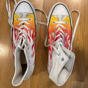 Converse Flame High-Top Sneakers - Red, Orange, Yellow, White